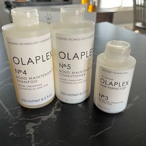 Olaplex shampoo, conditioner, and hair mask. Has been used. See pictures.